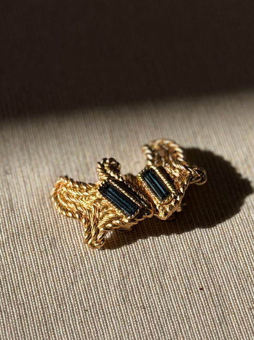 BALENCIAGA Boucles clip avec Pierre verte