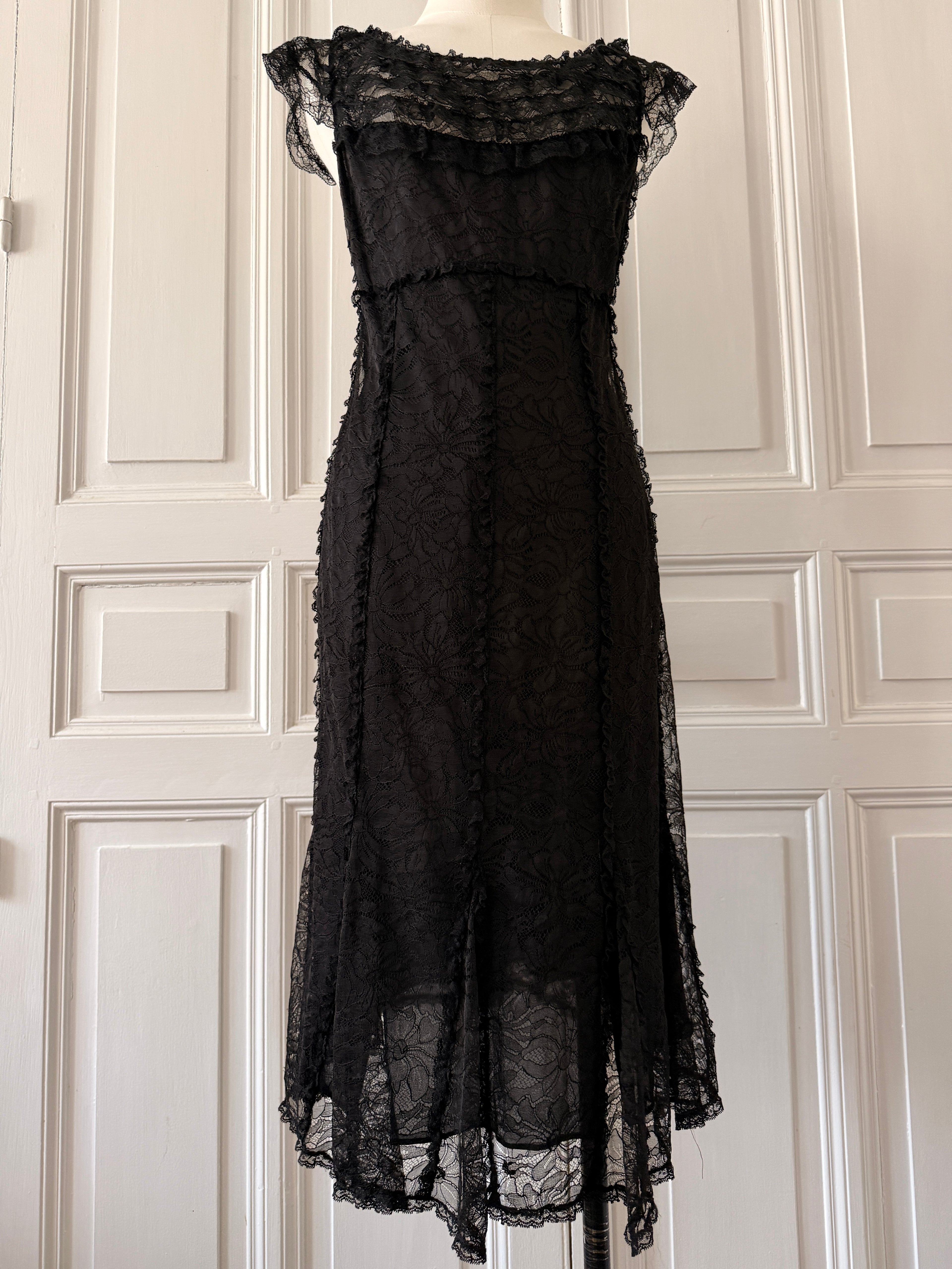 SONIA RYKIEL Robe noire en dentelle taille 38