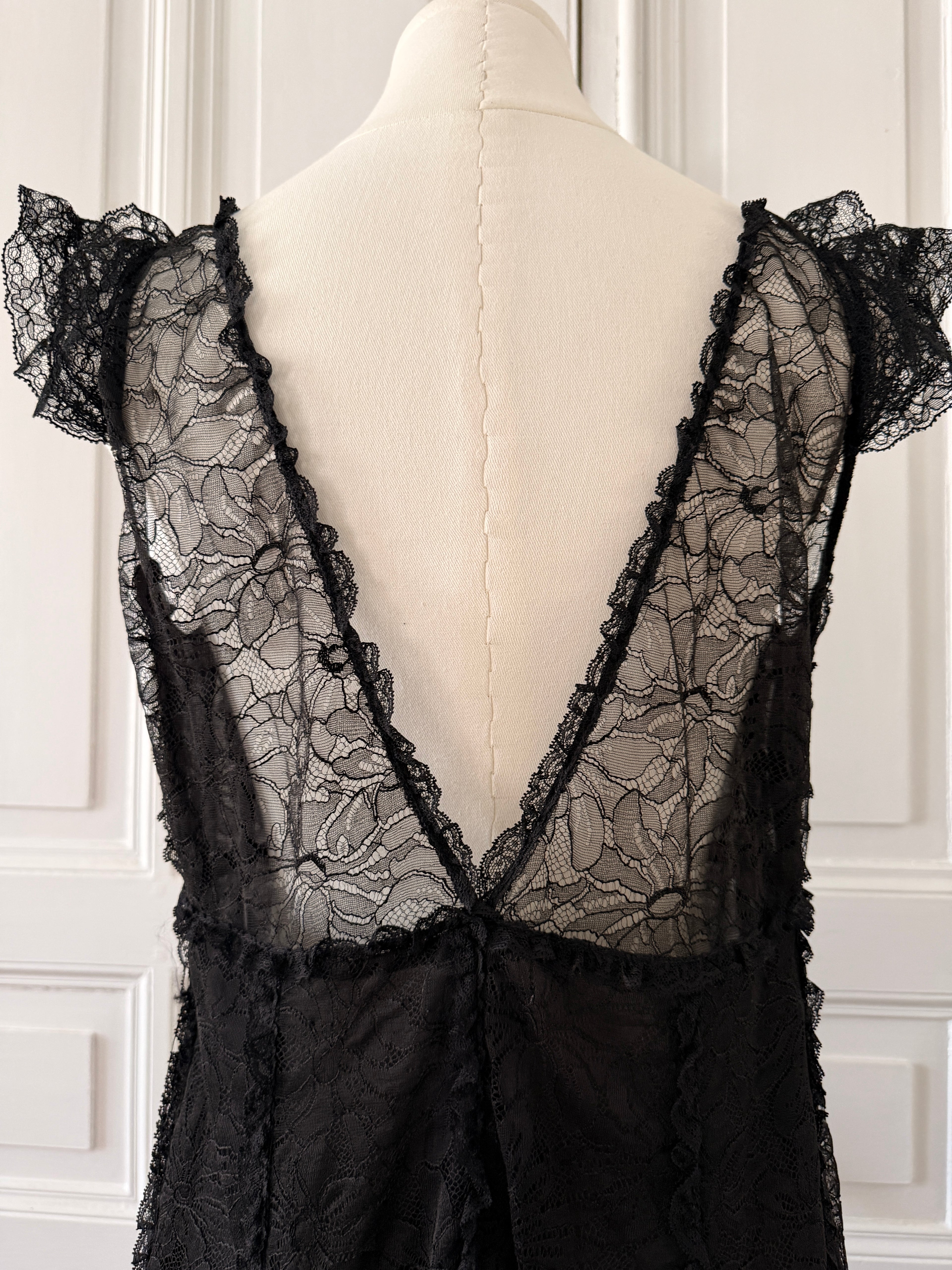 SONIA RYKIEL Robe noire en dentelle taille 38