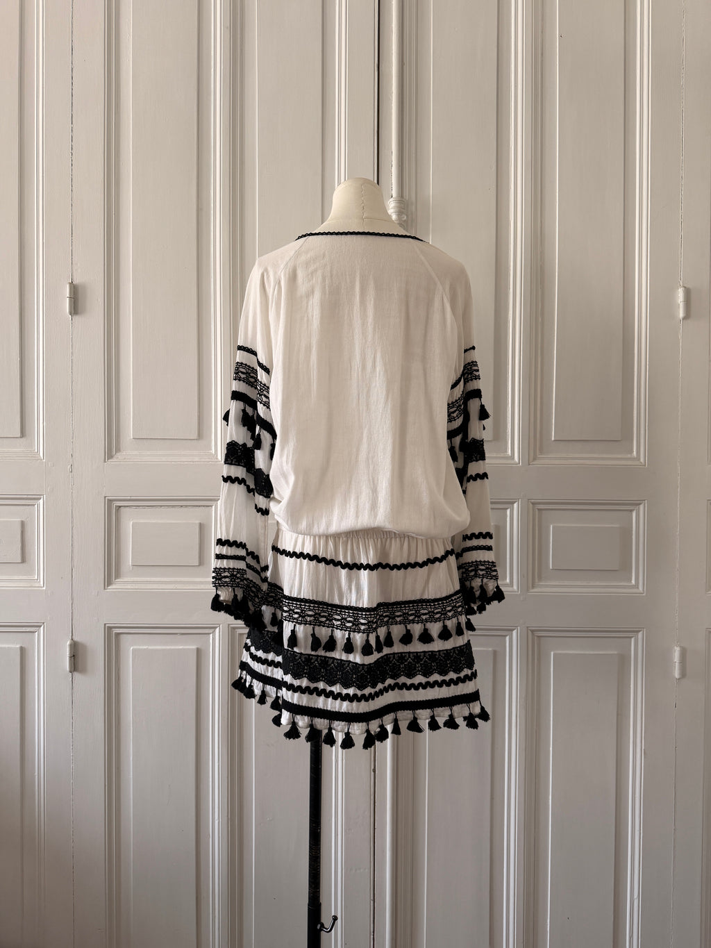 DODO BAROR Robe tunique en coton blanche brodée 36