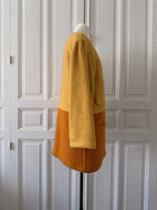 GUY LAROCHE Manteau en laine bicolore bouton doré taille 38