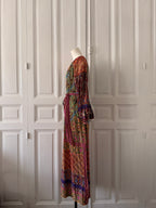 BOTEH Robe manche longue imprimée tissu indien taille 2 ceinture boucle