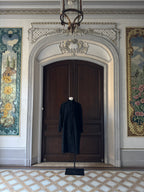 VINTAGE- Manteau noir astrakan 1950