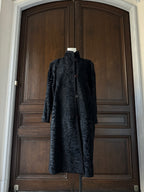 VINTAGE- Manteau noir astrakan 1950