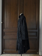 VINTAGE- Manteau noir astrakan 1950