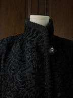 VINTAGE- Manteau noir astrakan 1950