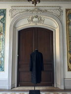 VINTAGE- Manteau noir astrakan 1950