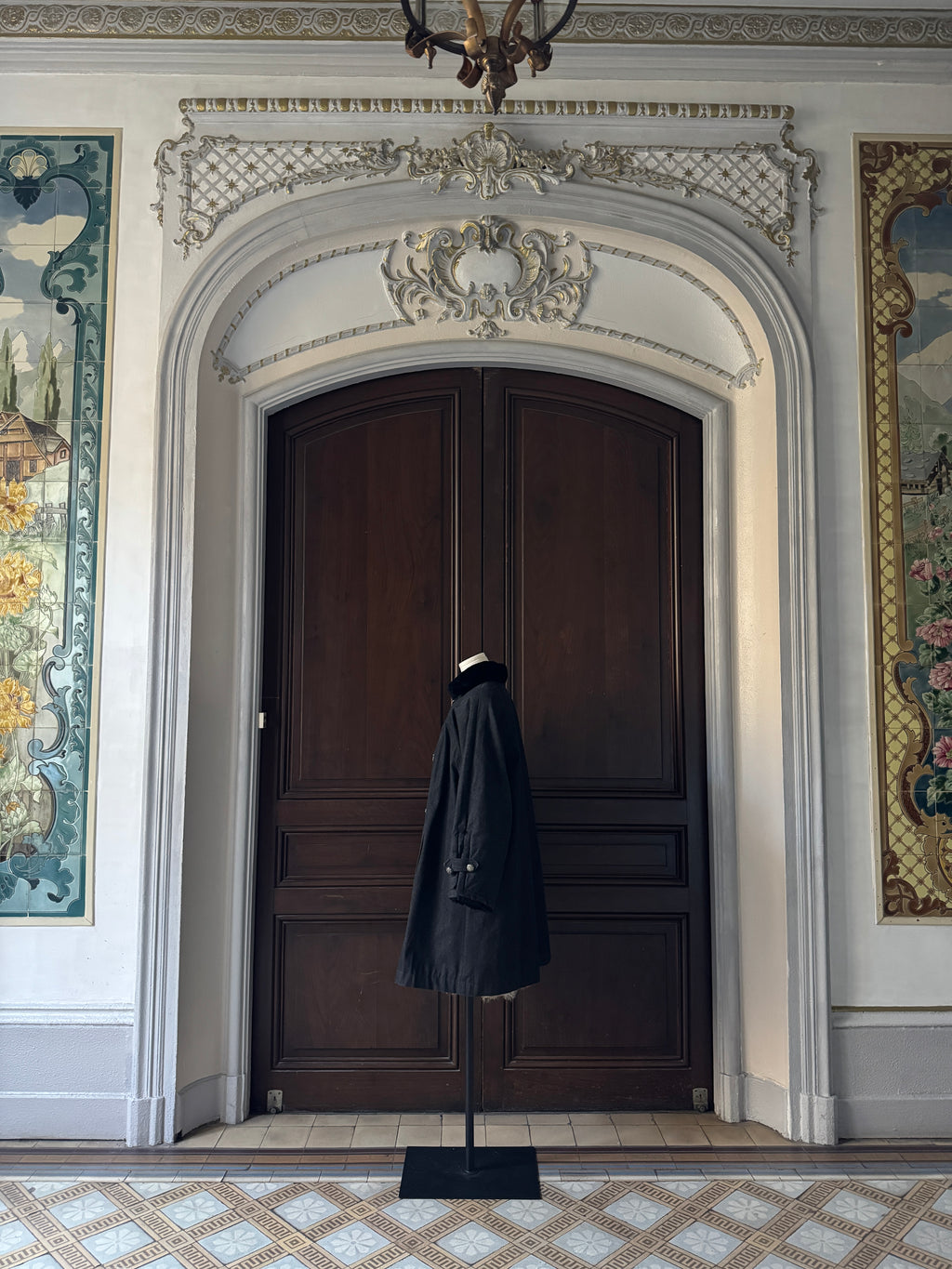 YSL Manteau doublé fourrure de lapin