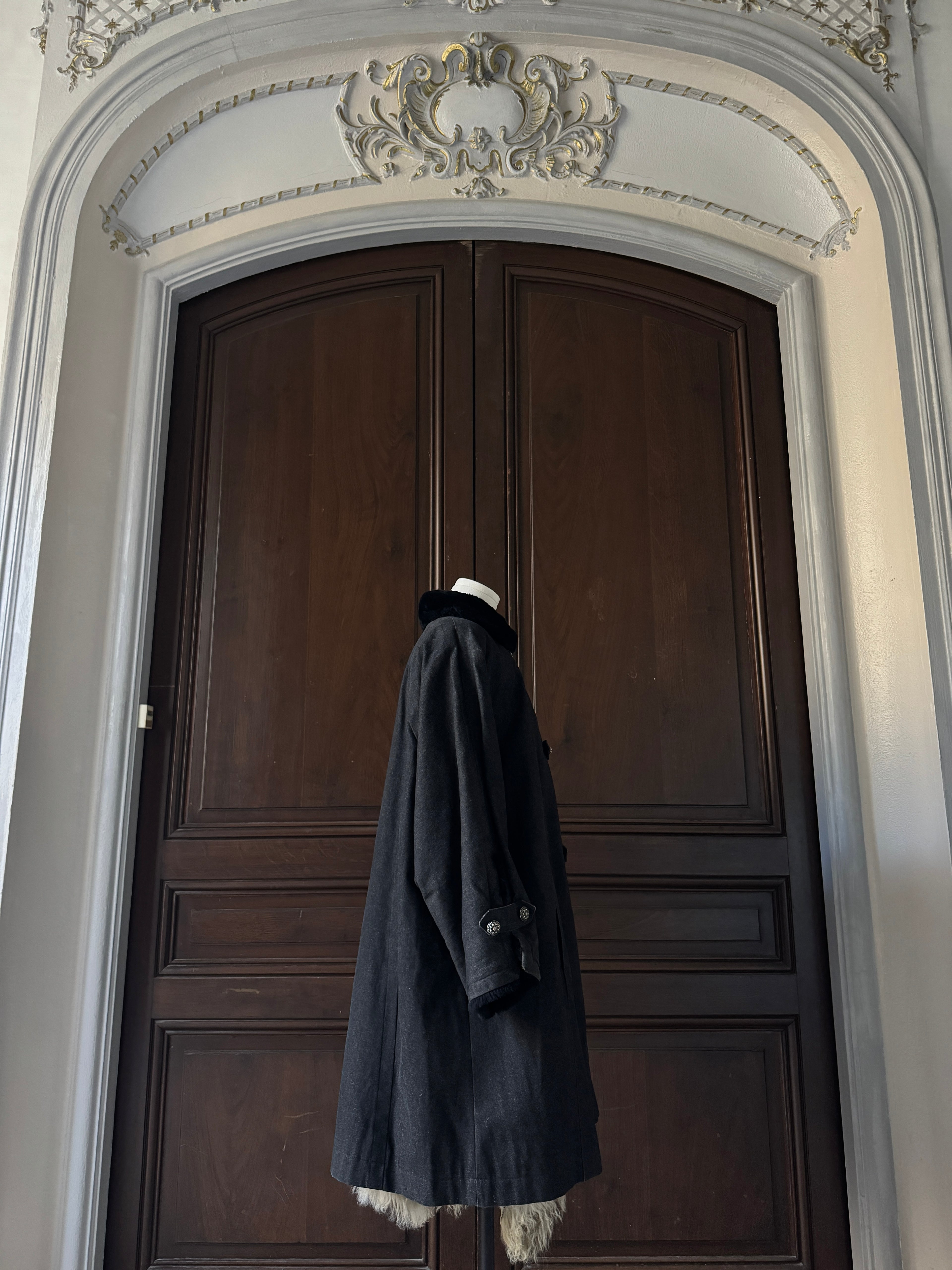 YSL Manteau doublé fourrure de lapin