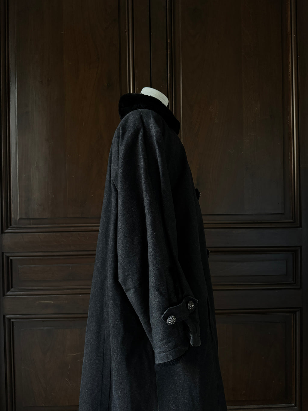 YSL Manteau doublé fourrure de lapin