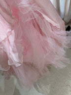 GIAMBATTISTA VALLI Robe Haute couture en soie rose collection 2021-22