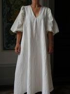 EMMA VERDIER KREMER- Robe maxi en coton ancien brodé- Modèle Héritage