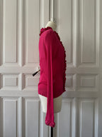 ANNE FONTAINE Cardigan en maille légère fuschia à volants taille 44