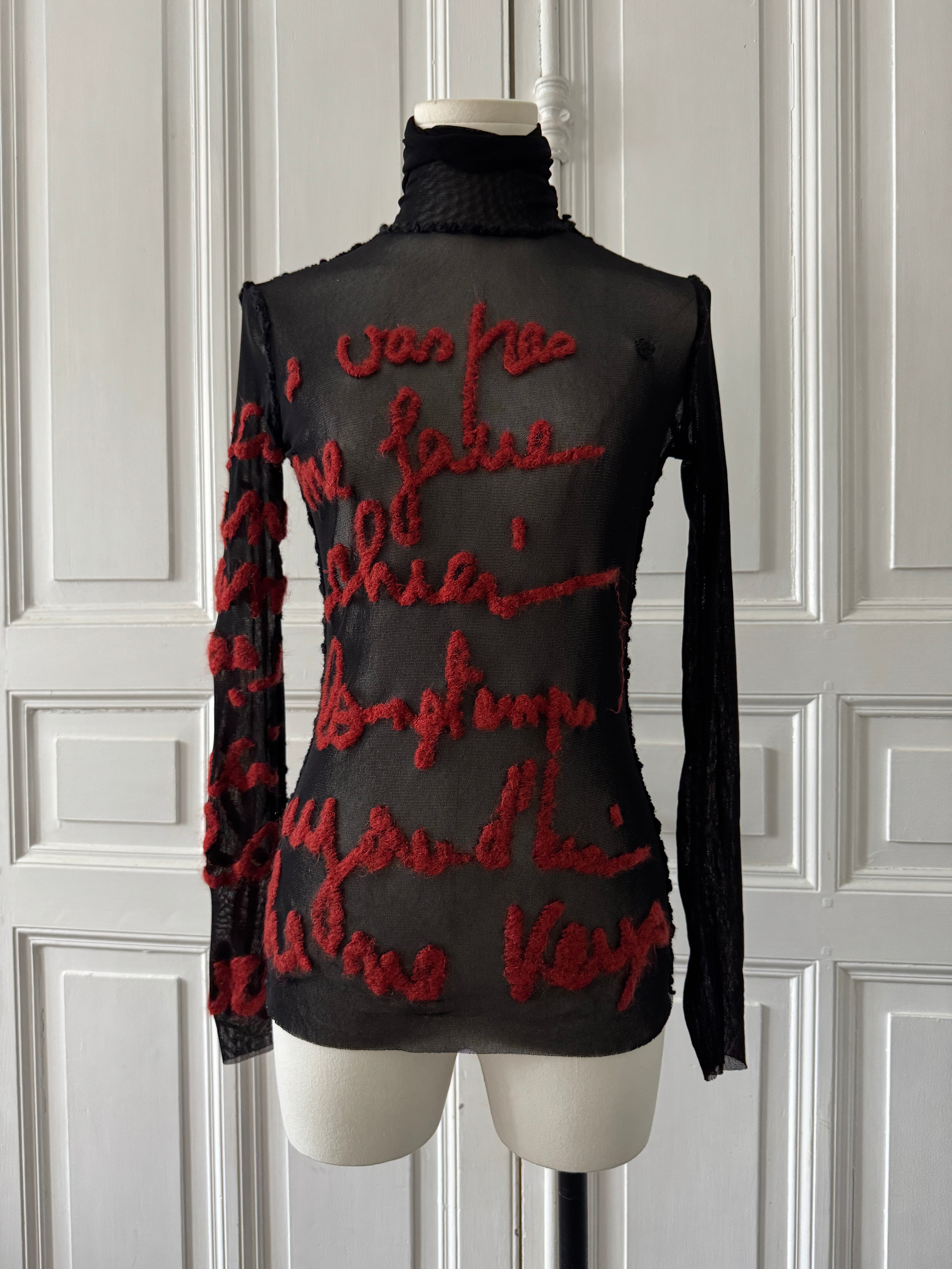 JEAN PAUL GAULTIER Top Mesh Maille noir taille L
