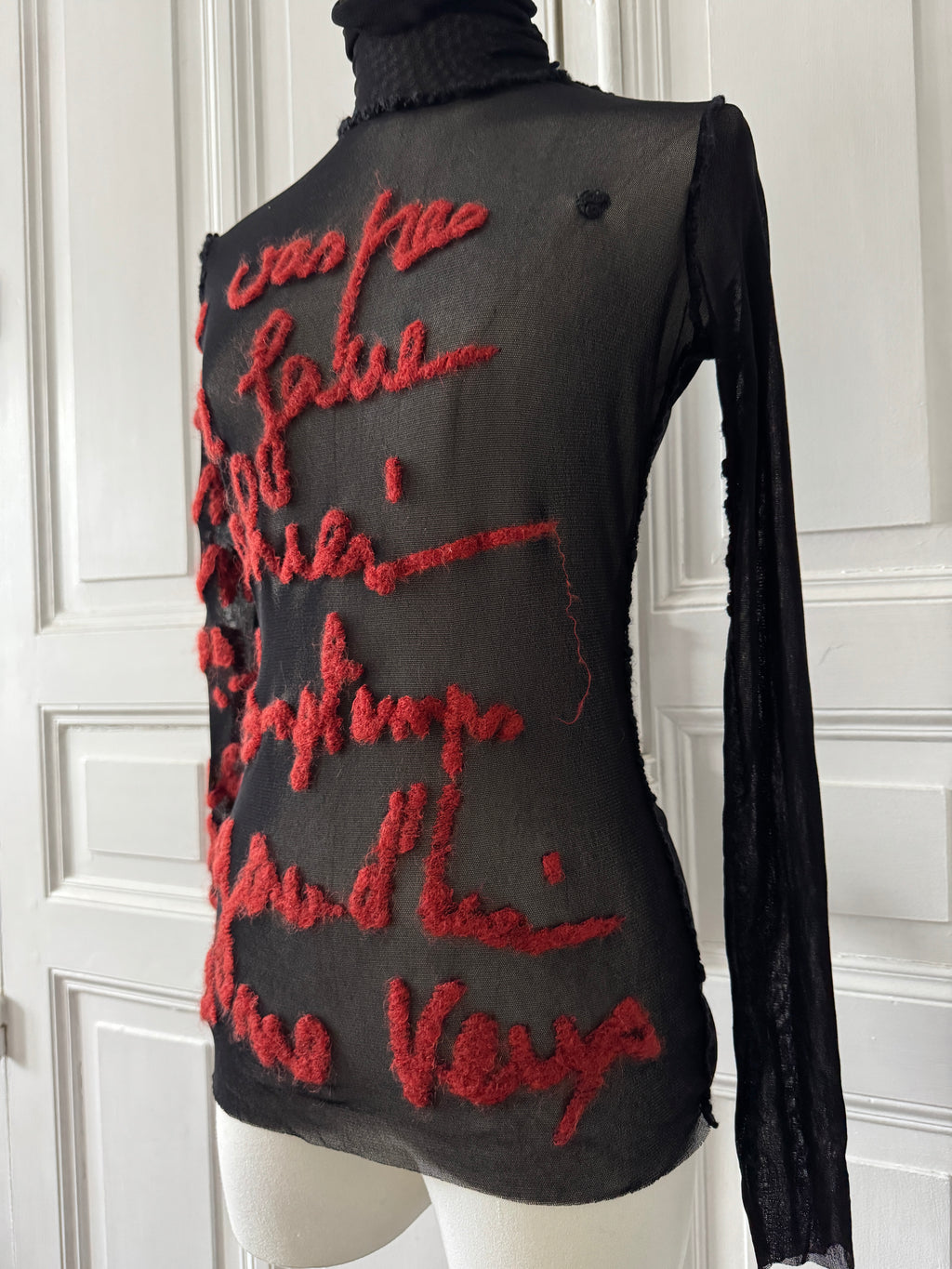 JEAN PAUL GAULTIER Top Mesh Maille noir taille L