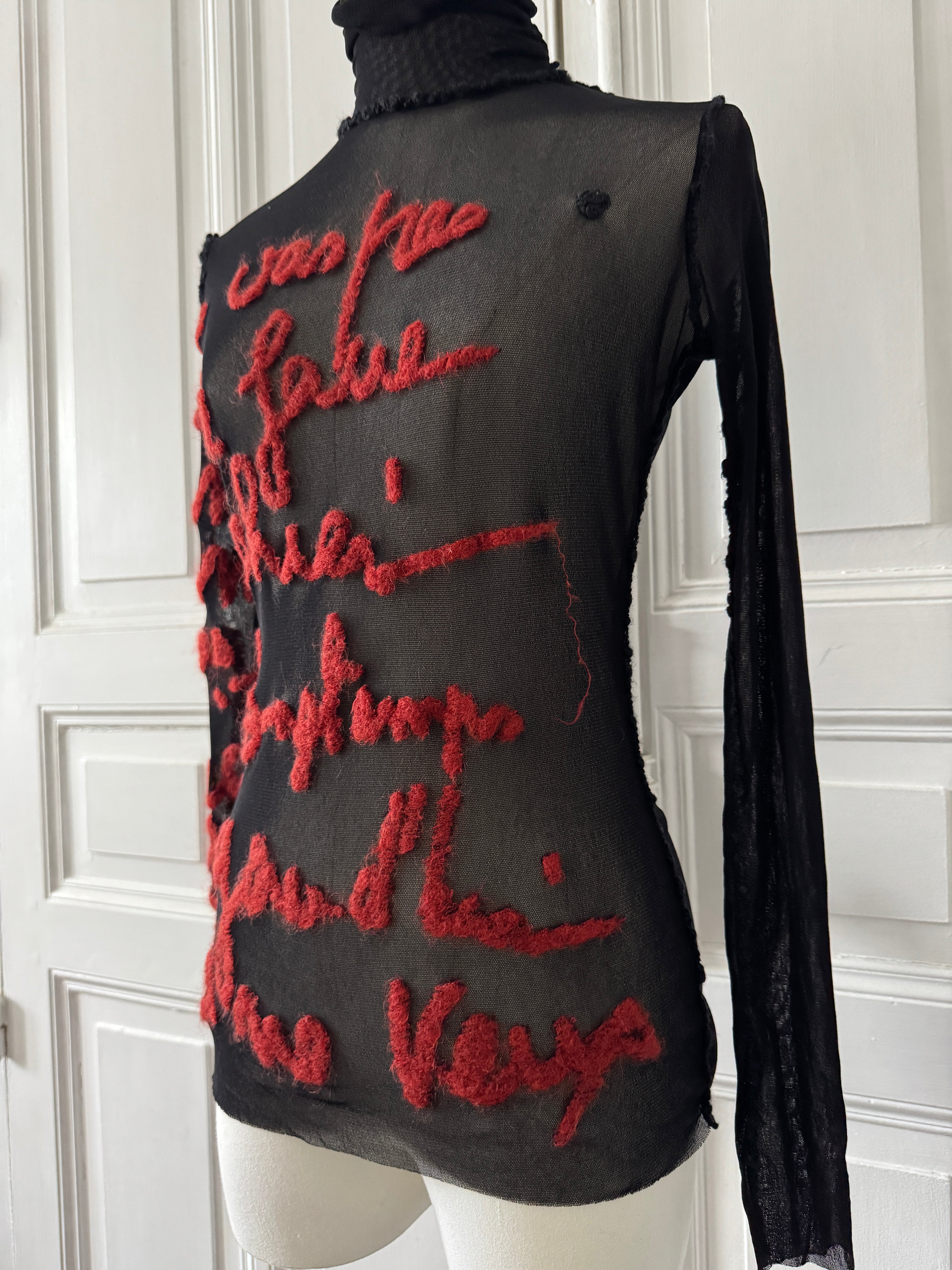 JEAN PAUL GAULTIER Top Mesh Maille noir taille L