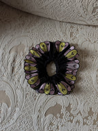 EMMA VERDIER KREMER- Chouchou ornemental couture - Modèle "AURA"- Organza de fleurs brodées