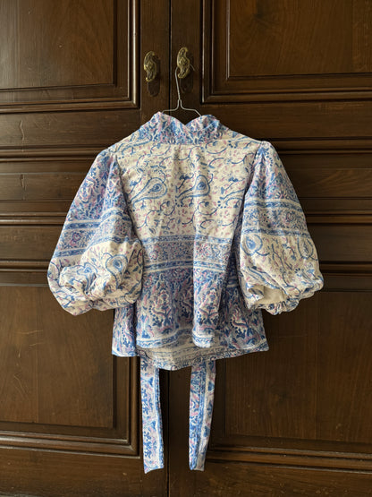 Blouse Héritage- Tissu en coton ancien- Draps imprimés à la main