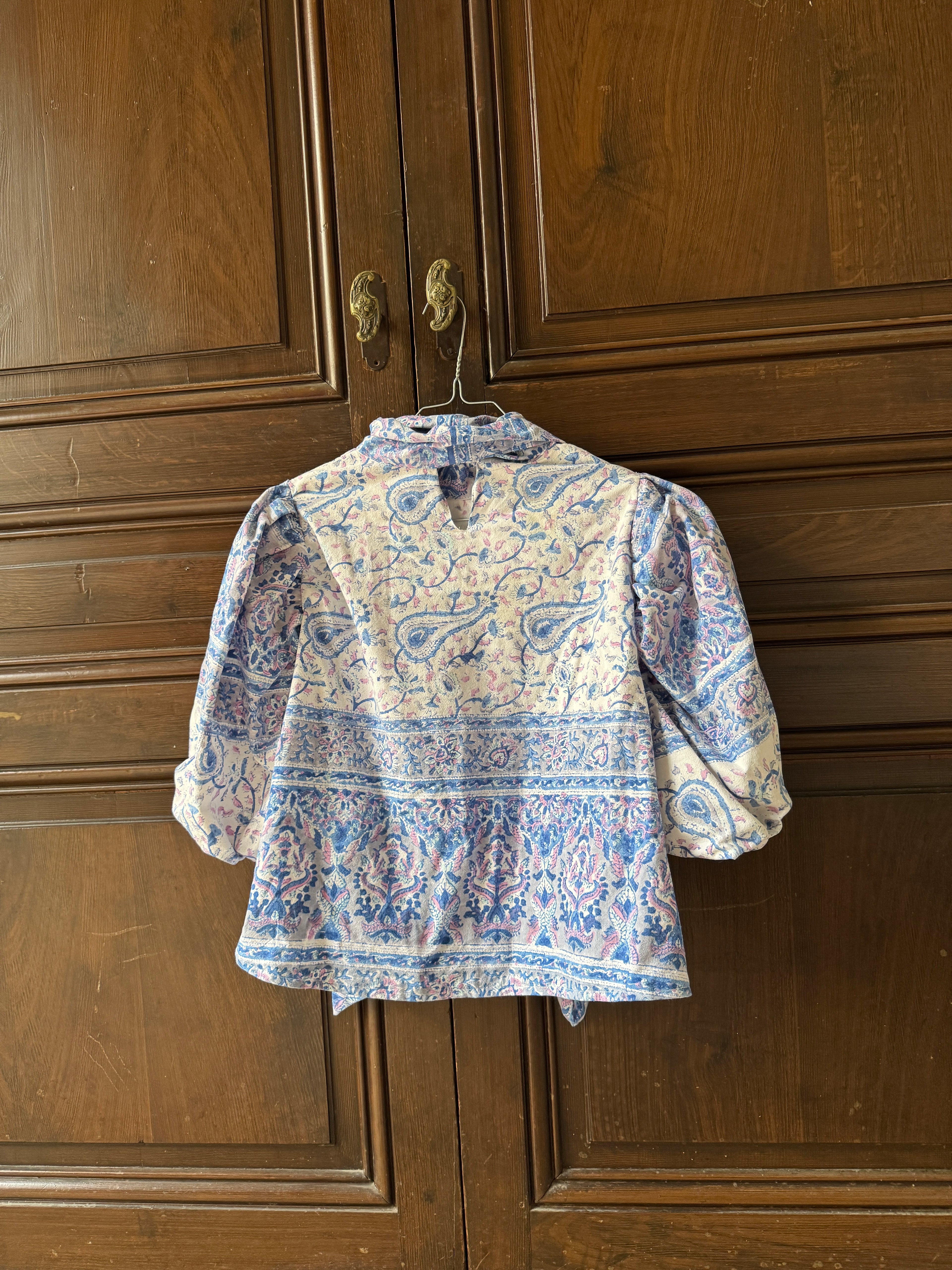 Blouse Héritage- Tissu en coton ancien- Draps imprimés à la main