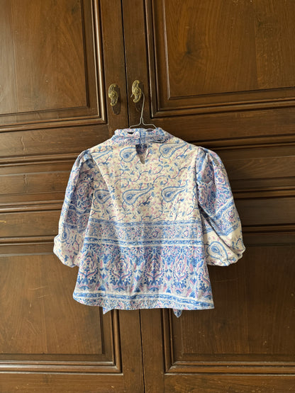 Blouse Héritage- Tissu en coton ancien- Draps imprimés à la main