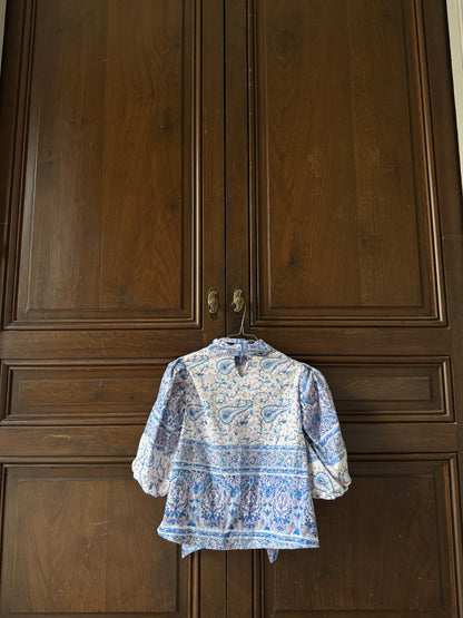 Blouse Héritage- Tissu en coton ancien- Draps imprimés à la main