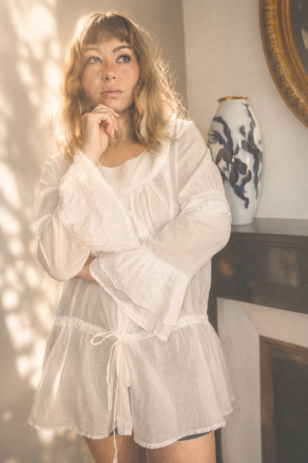 BEST MOUNTAIN Blouse tunique en coton blanc