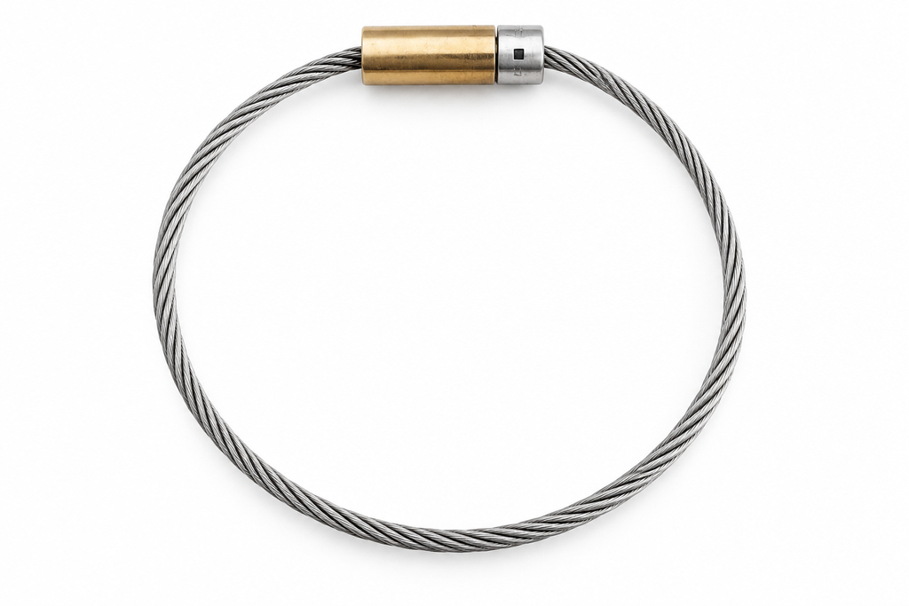 LE GRAMME Bracelet câble argent 925 et or jaune poli 7g
