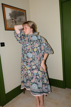 EMMA VERDIER KREMER- Robe maxi en coton imprimé ancien brodé - Modèle Héritage